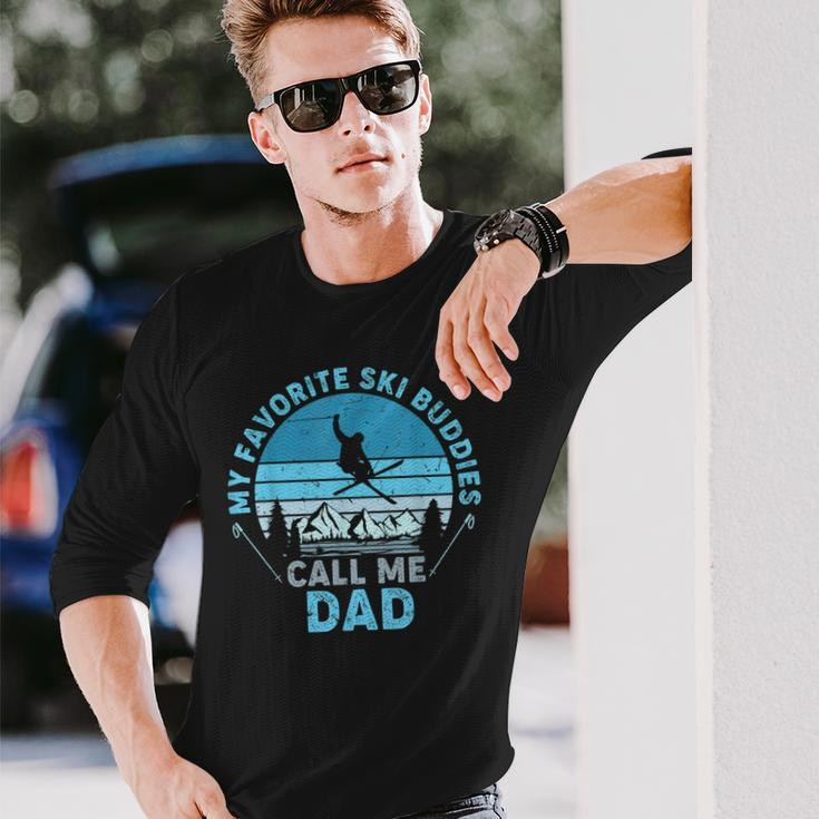 Bddj Vintage My Favorite Ski Buddies Call Me Dad Fathers Day Long Sleeve T-Shirt Gifts for Him