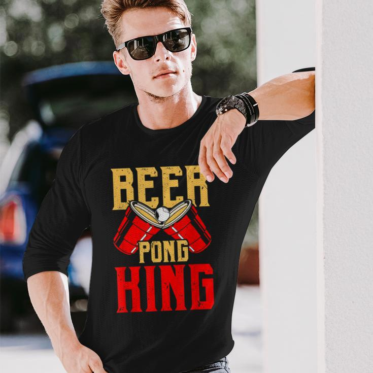 Beer Pong King Alkohol Trinkspiel Beer Pong V2 Langarmshirts Geschenke für Ihn