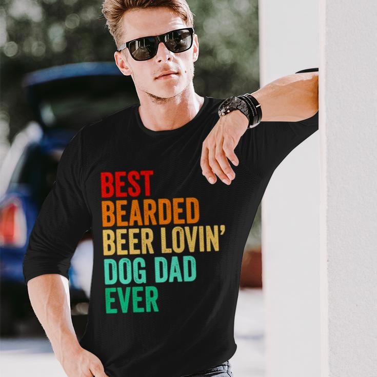 Best Bearded Beer Lovin’ Dog Dad Ever Vintage Long Sleeve T-Shirt T-Shirt Gifts for Him