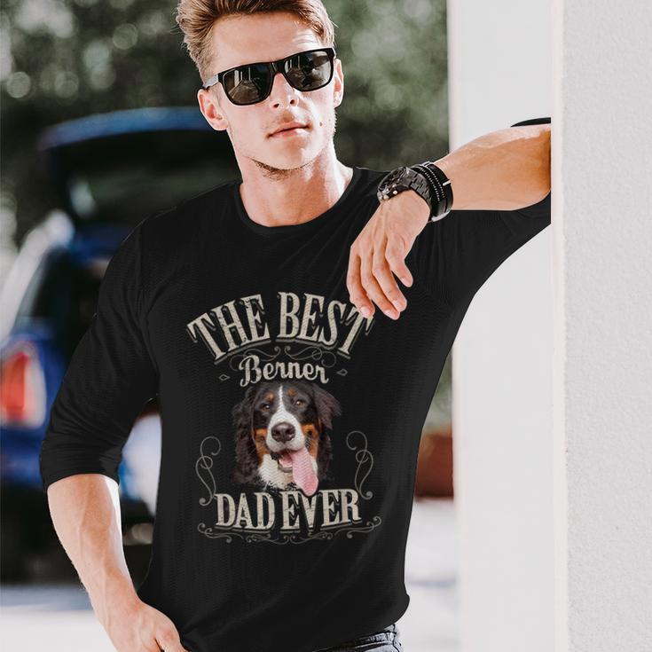Best Berner Dad Ever Bernese Mountain Dog Vintage Long Sleeve T-Shirt Gifts for Him