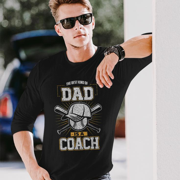 Best Dad Sports Coach Baseball Softball Ball Father Long Sleeve T-Shirt T-Shirt Gifts for Him
