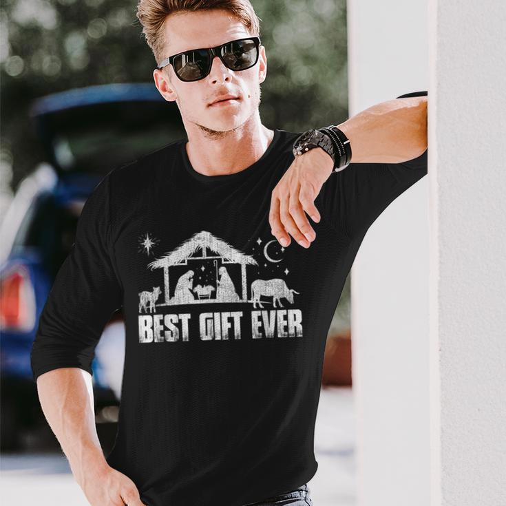 Best Ever Jesus Nativity Scene Christian Faith Christmas Long Sleeve T-Shirt Gifts for Him