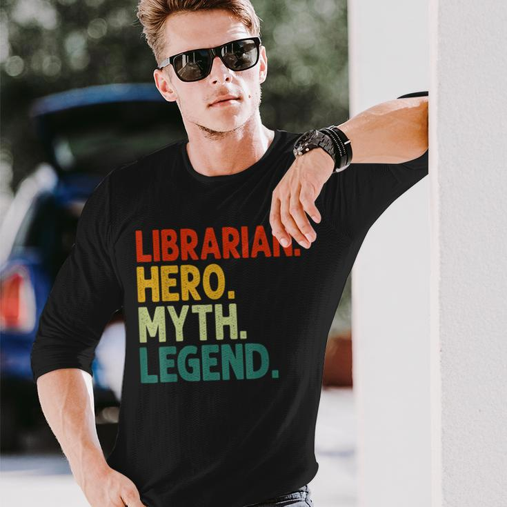 Bibliothekar Held Mythos Legende Retro-Bibliothekar Langarmshirts Geschenke für Ihn