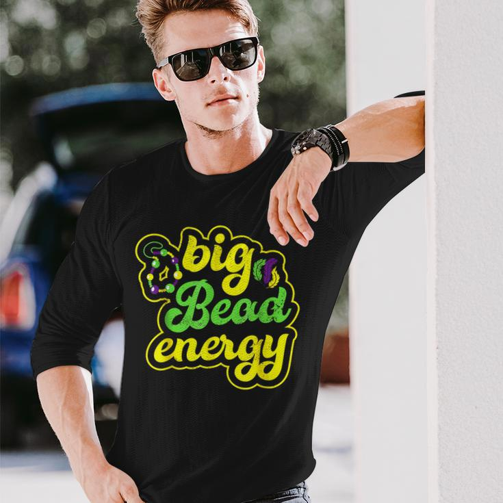 Big Bead Energy Carnival Vintage Mardi Gras Long Sleeve T-Shirt Gifts for Him