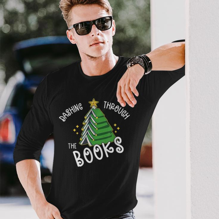 Book Lover Christmas Tree Holiday Reading Love To Read Men Women Long Sleeve T-Shirt T-shirt Graphic Print Gifts for Him