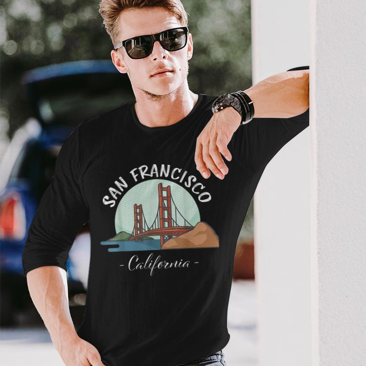 California San Francisco Golden Gate Bridge Souvenir Long Sleeve T-Shirt T-Shirt Gifts for Him