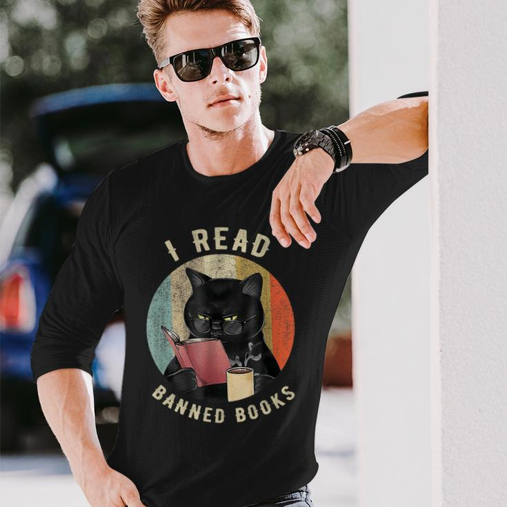 Cat I Read Banned Books Bookworms Reading Book Long Sleeve T-Shirt T-Shirt Gifts for Him