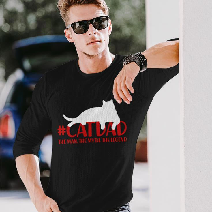 Catdad The Man Myth Legend Long Sleeve T-Shirt Gifts for Him