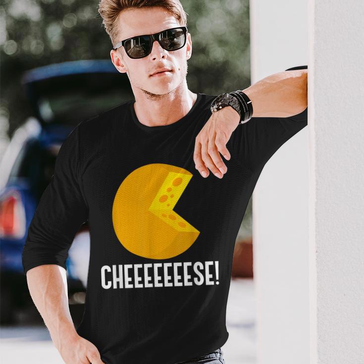 Cheeeeese Ironisches Zitat Käserei Bio-Lebensmittel Langarmshirts Geschenke für Ihn