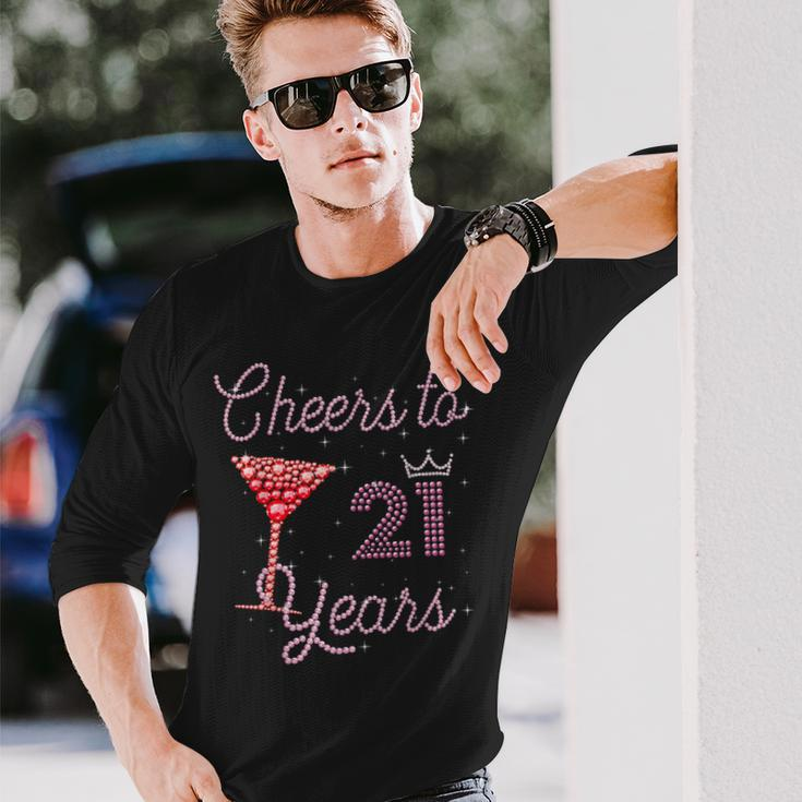 Cheers To 21 Years 21St Birthday 21 Years Old Bday Long Sleeve T-Shirt T-Shirt Gifts for Him