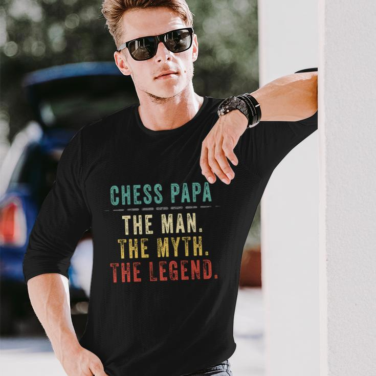 Chess Papa Fathers Day Chess Man Myth Legend Great Long Sleeve T-Shirt Gifts for Him