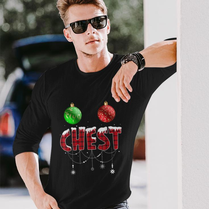 Chest Nuts Christmas Shirt Matching Couple Chestnuts V2 Long Sleeve T-Shirt Gifts for Him