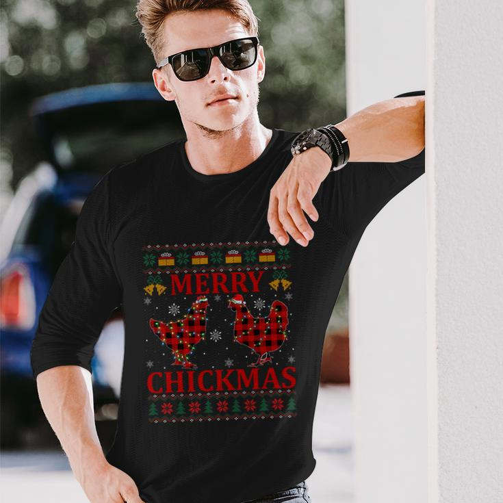 Chicken Lover Merry Chickmas Ugly Chicken Christmas Pajama Long Sleeve T-Shirt Gifts for Him