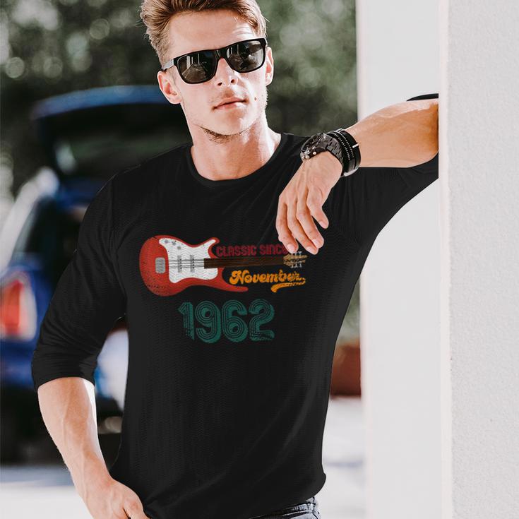 Classic Since November 1962 61 Geburtstag Gitarrenliebhaber Langarmshirts Geschenke für Ihn