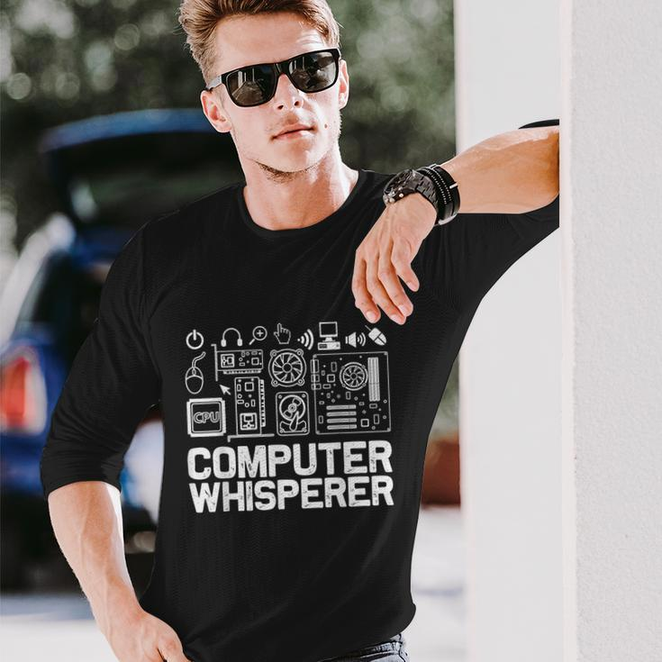 Computer Whisperer It Tech Support Nerds Geek V2 Long Sleeve T-Shirt Gifts for Him