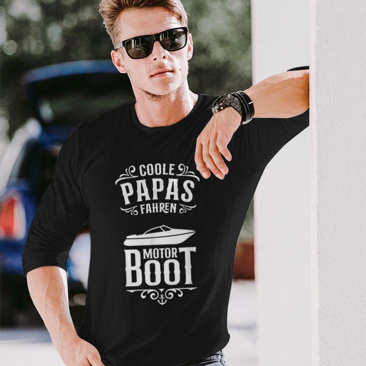 Coole Papas Fahren Motorboot Kapitän Papa Langarmshirts Geschenke für Ihn