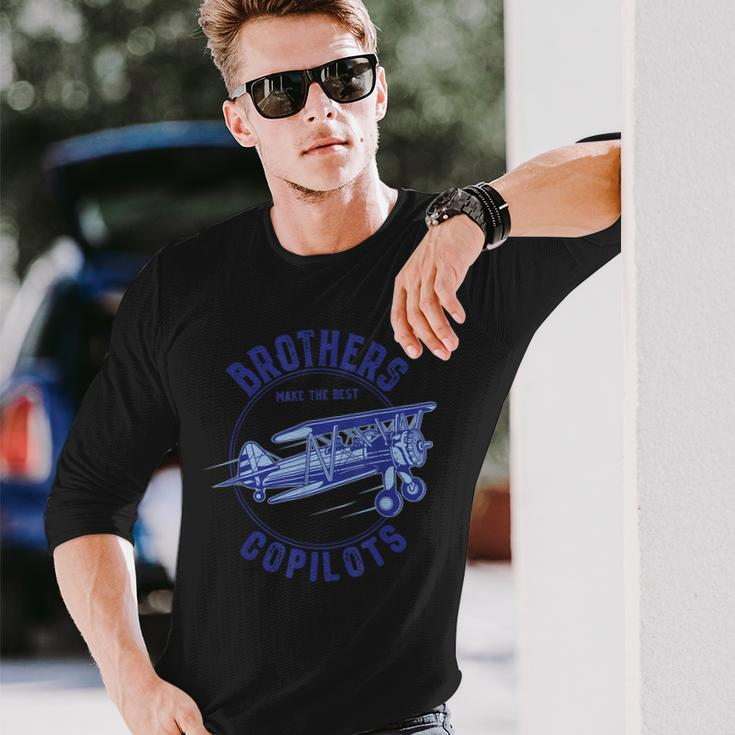 Copilots Brothers Aviation Dad Vintage Plane Long Sleeve T-Shirt Gifts for Him
