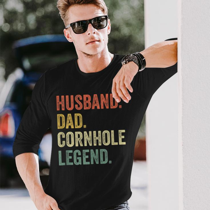 Cornhole Vintage Husband Dad Legend Long Sleeve T-Shirt Gifts for Him