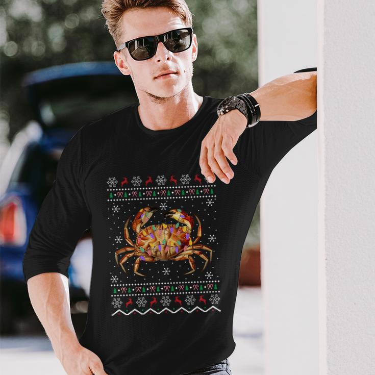 Crabs Lover Xmas Ugly Crab Christmas Long Sleeve T-Shirt Gifts for Him