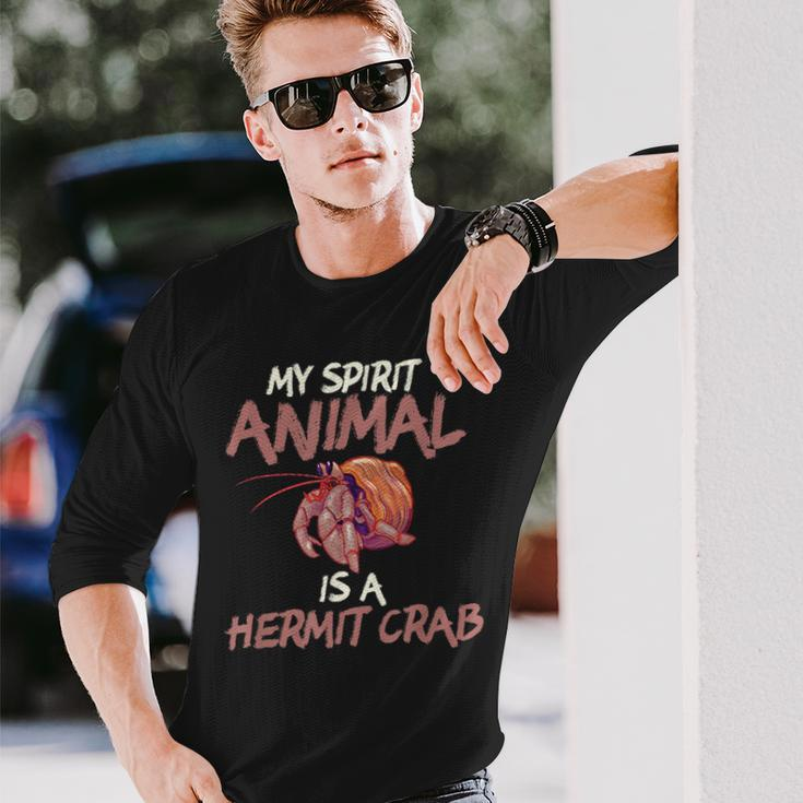 Cute & Funny My Spirit Animal Is A Hermit Crab Men Women Long Sleeve T-shirt Graphic Print Unisex Gifts for Him