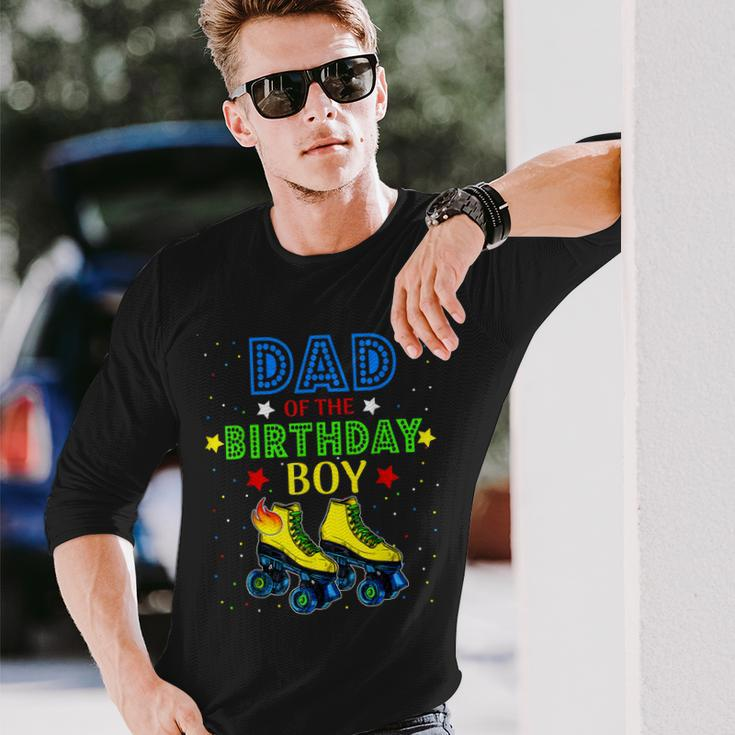 Dad Birthday Rolling Skate Birthday Family Party Men Women Long Sleeve T-shirt Graphic Print Unisex Gifts for Him