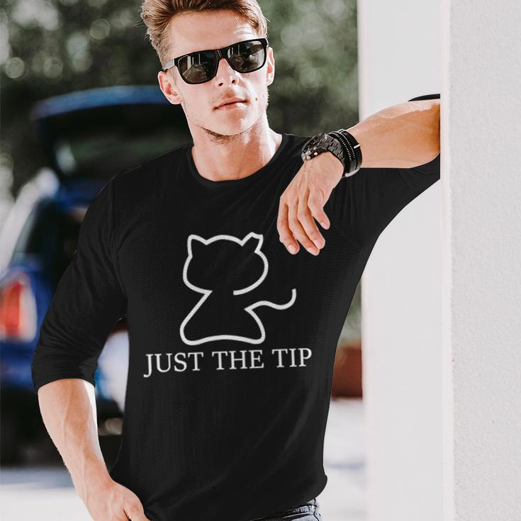Dad To Dogs Just The Tip Cat Long Sleeve T-Shirt T-Shirt Gifts for Him