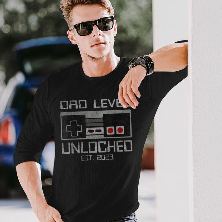 Dad Level Unlocked 2023 Leveled Up To Dad Soon To Be Dad Long Sleeve T-Shirt Gifts for Him