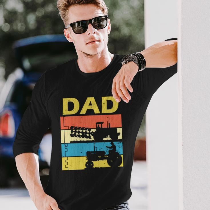 Dad Life Tractor Farmer Retro Tractor Long Sleeve T-Shirt Gifts for Him