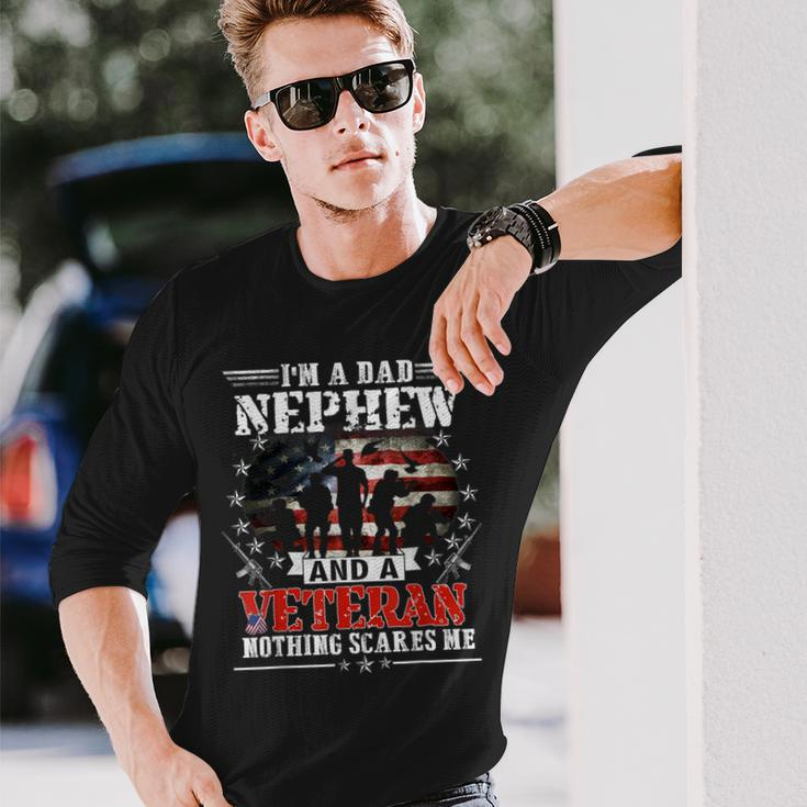 Im A Dad Nephew Veteran Memorial Day Patrioitc Long Sleeve T-Shirt Gifts for Him