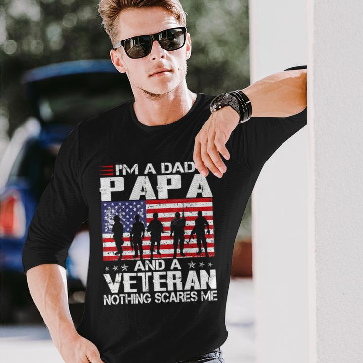 Im A Dad Papa And Veteran Fathers Day Veteran Idea Long Sleeve T-Shirt Gifts for Him