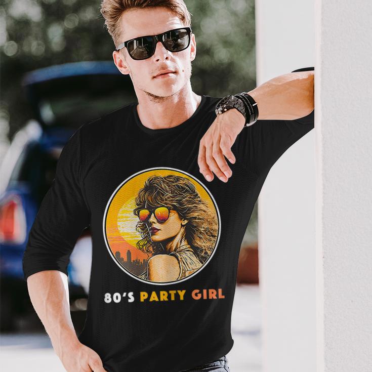 Damen 80S Party Girl Retro Outfit Achtziger Jahre Frauen Langarmshirts Geschenke für Ihn