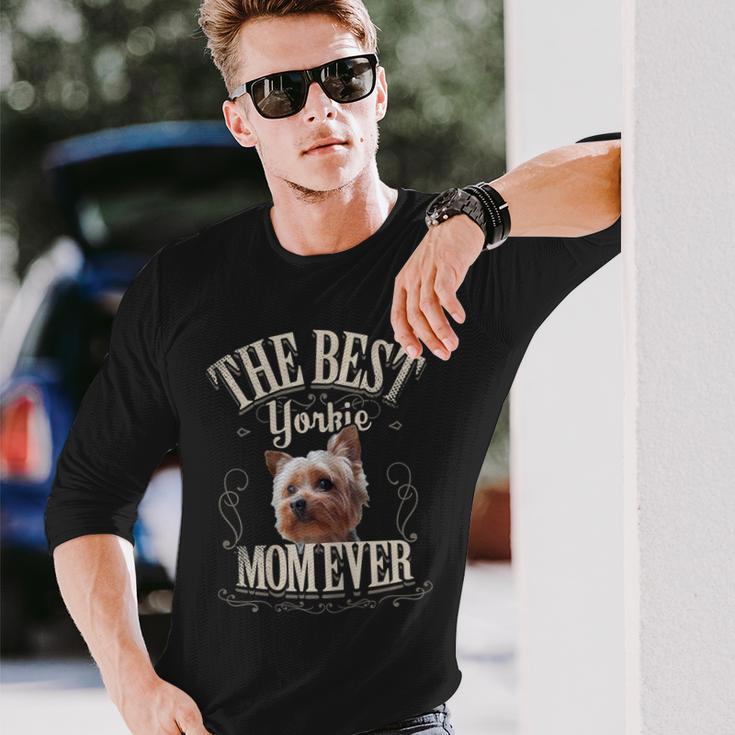 Damen Beste Yorkie Mama Aller Yorkshire Terrier Hund Geschenk Langarmshirts Geschenke für Ihn