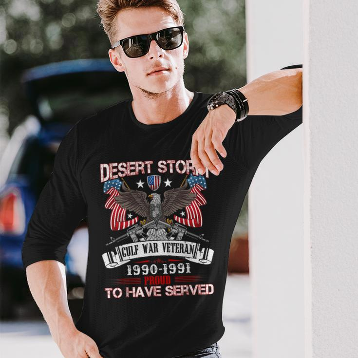 Desert Storm Veteran Proud United States Army Veteran Long Sleeve T-Shirt Gifts for Him