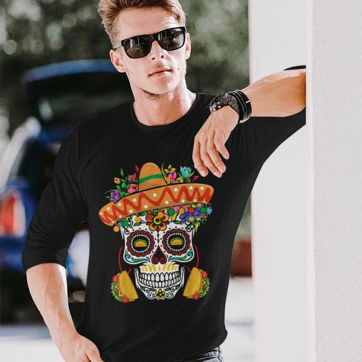 Dia De Los Muertos Mexico Taco Mexico Happy Cinco De Mayo Long Sleeve T-Shirt T-Shirt Gifts for Him