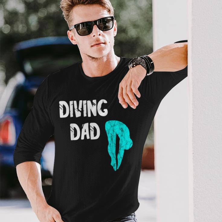Diving Dad Springboard Swimming Platform Diver Papa Dive Long Sleeve T-Shirt Gifts for Him