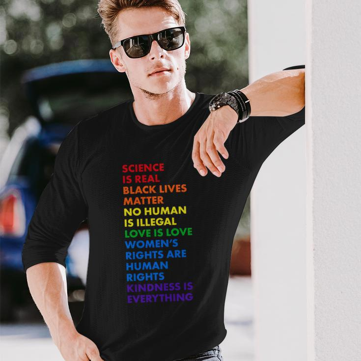Equality Science Is Real Rainbow Long Sleeve T-Shirt Gifts for Him