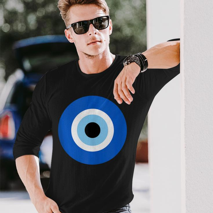 Evil Eye Hamsa Greek Good Luck Protection Long Sleeve T-Shirt Gifts for Him