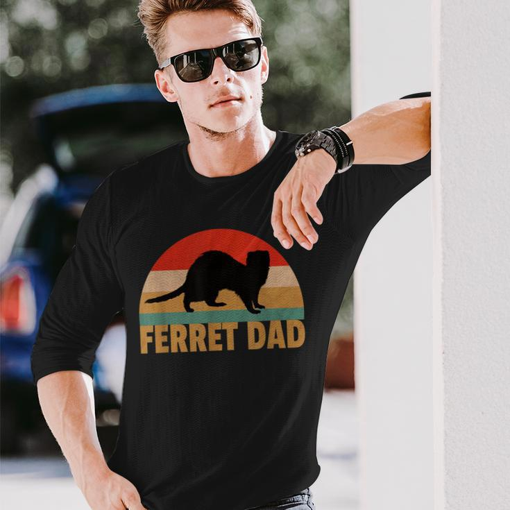 Ferret Retro Pet Ferret Dad Vintage Long Sleeve T-Shirt Gifts for Him