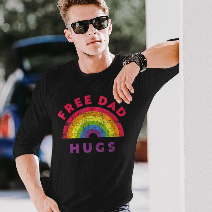 Free Dad Hugs Free Dad Hugs Rainbow Gay Pride Long Sleeve T-Shirt Gifts for Him