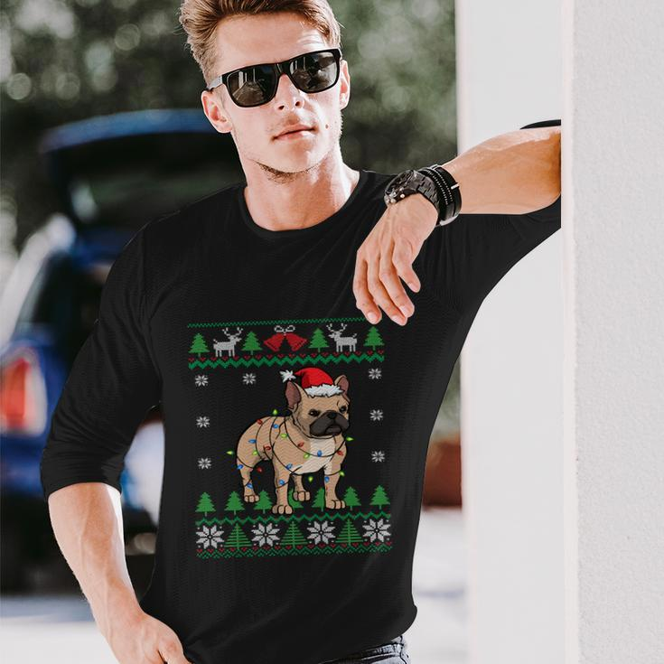 Frenchie Santa Claus Cute French Bulldog Ugly Christmas Long Sleeve T-Shirt Gifts for Him