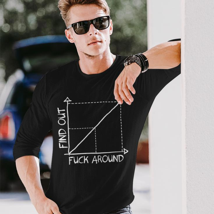 Fuck Around And Find Out Math Geek Fafo Graph Chart Long Sleeve T-Shirt Gifts for Him