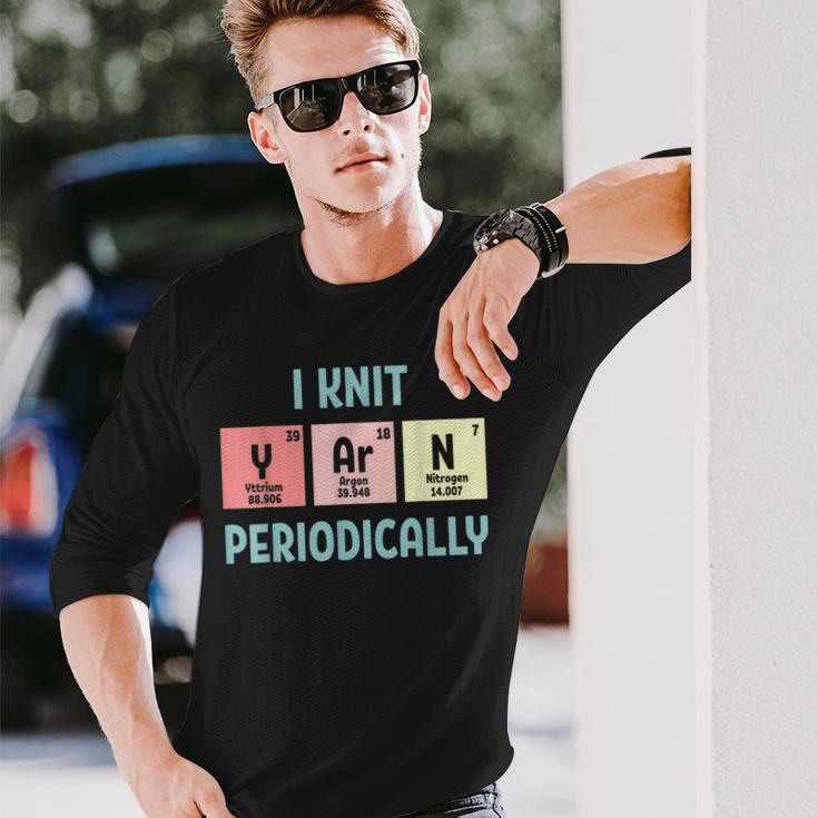 Funny I Knit Yarn Periodically Knitting Yarn Men Women Long Sleeve T-shirt Graphic Print Unisex Gifts for Him