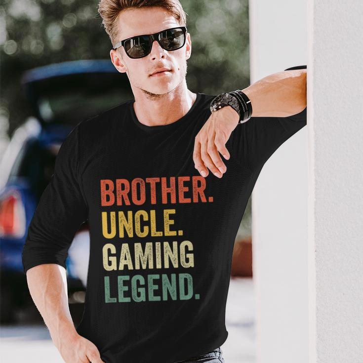 Gamer Brother Uncle Gaming Legend Vintage Video Game Tshirt Long Sleeve T-Shirt Gifts for Him