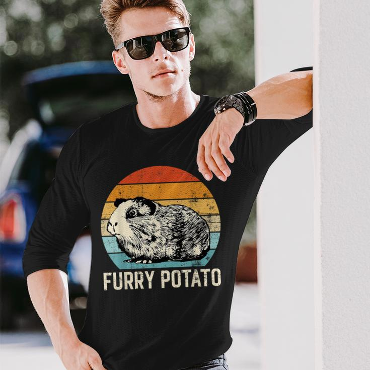 Guinea Pig Furry Potato Vintage Guinea Pig Long Sleeve T-Shirt Gifts for Him
