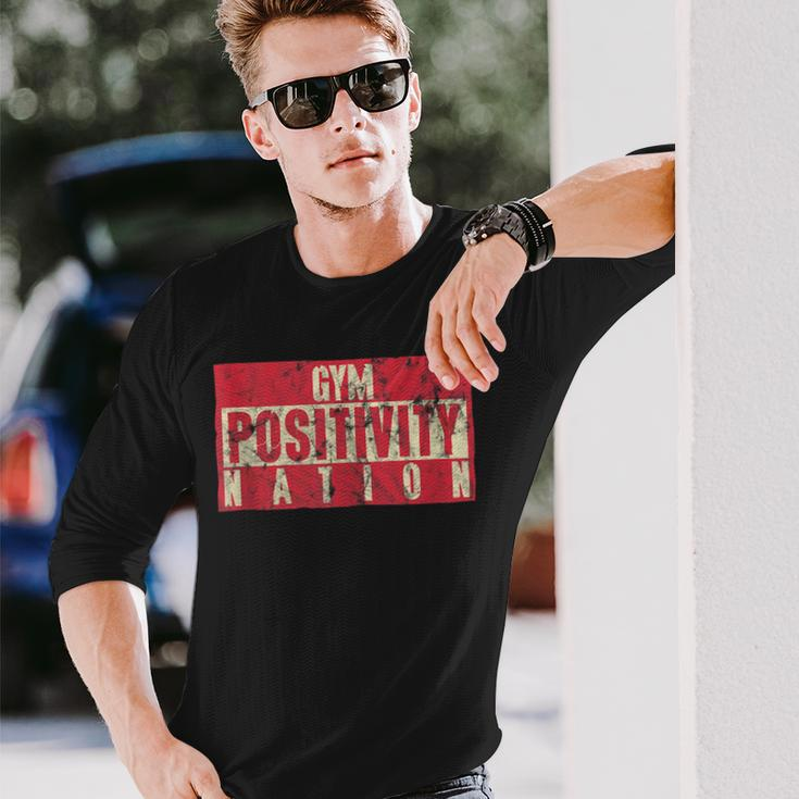 Gym Positivity Nation Fitness Long Sleeve T-Shirt T-Shirt Gifts for Him