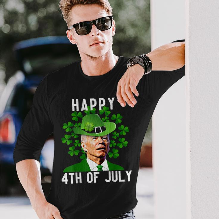 Happy 4Th Of July Confused Joe Biden St Patricks Day V3 Long Sleeve T-Shirt Gifts for Him