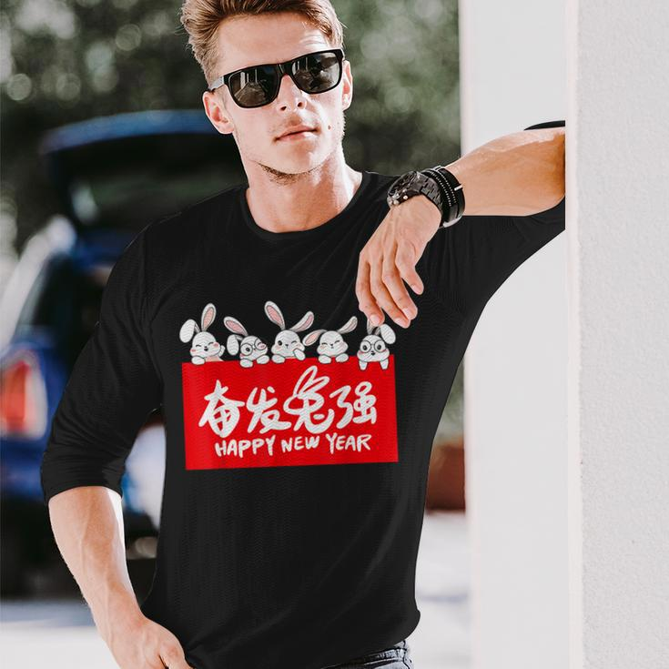 Happy Lunar Rabbit 2023 Year Of The Rabbit New Year Long Sleeve T-Shirt Gifts for Him