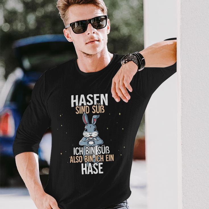 Hasen sind süß Langarmshirts, Lustiges Hase Motiv für Tierfreunde Geschenke für Ihn