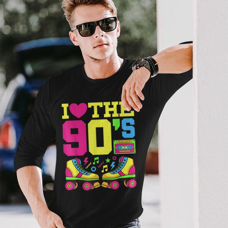 Heart 90S 1990S Fashion Theme Party Outfit Nineties Costume Long Sleeve T-Shirt Gifts for Him