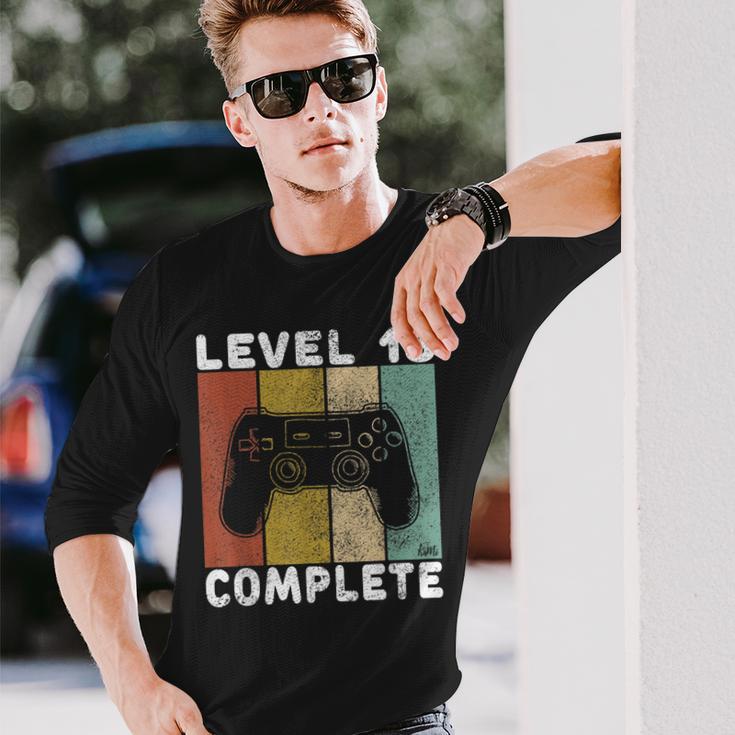 Herren 18 Geburtstag Jungen Gamer Level 18 Complete Langarmshirts Geschenke für Ihn